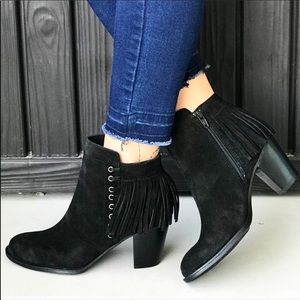 BLACK SUEDE FRINGE BOHO